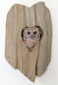 Owl Heart Stone: Earthen Sculpture